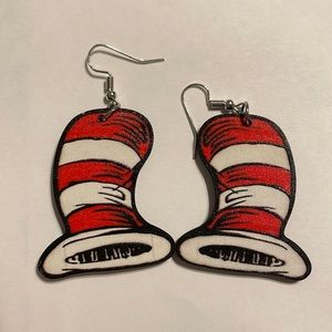 Cat in the hat earrings